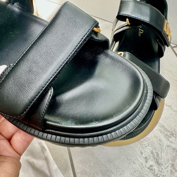 Authentic Christian Dior Women's DiorAct Black Lambskin Sandals - Picture 8 of 16